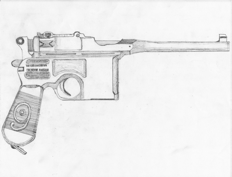 A sketch of a Mauser C96.